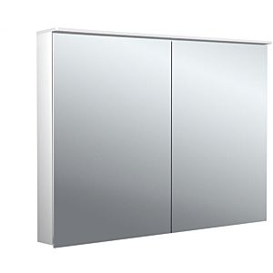 Emco flat 2 design surface-mounted illuminated mirror cabinet 979706404 1000x711mm, LED, with light sail, 2 doors, aluminium