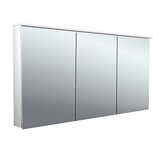 Armoire à miroir éclairée en saillie design Emco flat 2 979706406 1400x711mm, LED, avec voile de lumière, 3 portes, aluminium