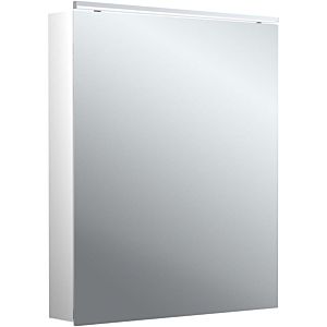 Emco flat 2 Classic armoire à miroir éclairée en saillie 979706501 600x729mm, éclairage supérieur à LED, 1 porte, aluminium