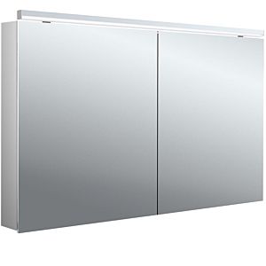 Emco flat 2 Classic armoire à miroir éclairée en saillie 979706505 1200x729mm, éclairage supérieur à LED, 2 portes, aluminium