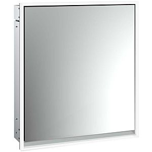 Armoire à miroir éclairée à encastrer Emco Loft 979805101 600x733mm, LED tout autour, 1 porte, charnière à gauche, aluminium/miroir