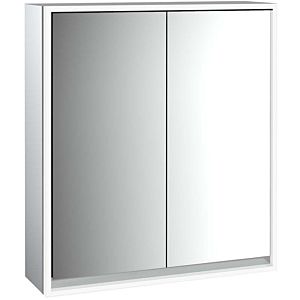 Emco Loft surface-mounted illuminated mirror cabinet 979805104 600x733mm, LED all-round, 2 doors, aluminium/mirror