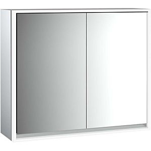 Emco Loft surface-mounted illuminated mirror cabinet 979805106 800x733mm, LED, 2 doors, aluminium/mirror