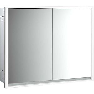 Emco Loft armoire à miroir éclairée à encastrer 979805107 800x733mm, LED, 2 portes, aluminium/miroir