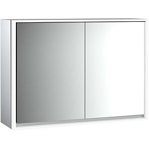 Emco Loft surface-mounted illuminated mirror cabinet 979805112 1000x733mm, LED, 2 doors, aluminium/mirror