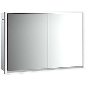 Armoire à miroir éclairée à encastrer Emco Loft 979805113 1000x733mm, LED, 2 portes, aluminium/miroir