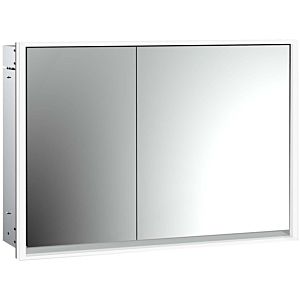 Armoire à miroir éclairée à encastrer Emco Loft 979805115 1000x733mm, LED, 2 portes, porte large à droite, aluminium/miroir