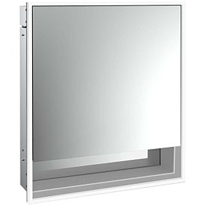 Emco Loft flush-mounted illuminated mirror cabinet 979805203 600x733mm, with lower compartment, LED, stop on the right, aluminium/mirror