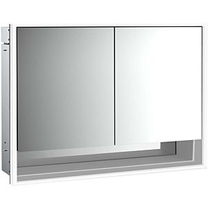 Armoire à miroir éclairée à encastrer Emco Loft 979805213 1000x733mm, avec compartiment inférieur, LED, 2 portes, aluminium/miroir