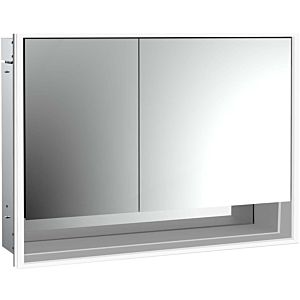 Emco Loft armoire à miroir lumineuse encastrée 979805215 1000x733mm, compartiment inférieur, LED 2 portes porte large à droite, aluminium/miroir