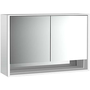 Armoire à miroir éclairée en saillie Emco Loft 979805218 1200x733mm, avec compartiment inférieur, LED, 2 portes, aluminium/miroir