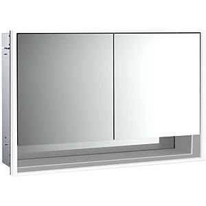 Armoire à miroir éclairée à encastrer Emco Loft 979805219 1200x733mm, avec compartiment inférieur, LED, 2 portes, aluminium/miroir