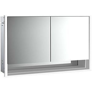 Emco Loft flush-mounted illuminated mirror cabinet 979805221 1300x733mm, with lower compartment, LED, 2 doors, aluminium/mirror