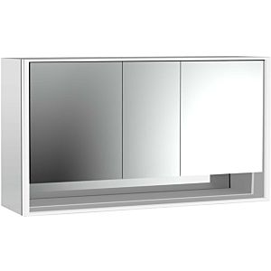 Armoire à miroir éclairée en saillie Emco Loft 979805222 1600x733mm, avec compartiment inférieur, LED, 3 portes, aluminium/miroir