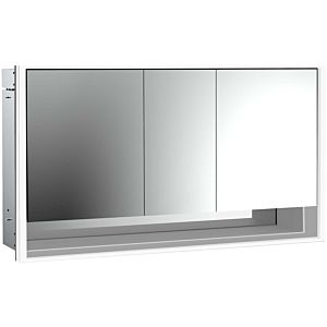 Emco Loft flush-mounted illuminated mirror cabinet 979805223 1600x733mm, with lower compartment, LED, 3 doors, aluminium/mirror