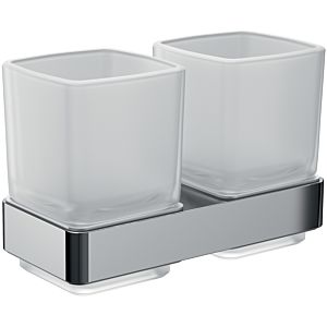 Emco Loft Doppelglashalter 052500100 chrom,Kristallglas satiniert, Wandmodell