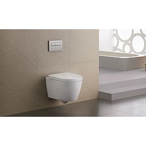 Fukana toilet set round, white, rimless, with toilet seat
