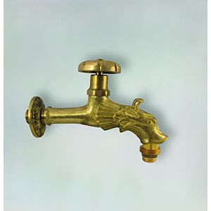Fukana Nostalgie outlet valve 1/2&quot; 52071 dragon head with handwheel, polished brass
