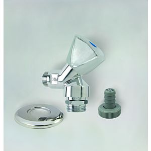 Fukana device angle seat valve 52219 1/2&quot;, with spout &amp; rosette, chrome-plated