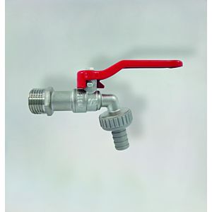 Fukana ball outlet valve 1/2&quot; 53275 chrome-plated brass, steel lever handle, DIN 50930-6