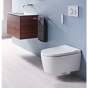 Geberit AquaClean Sela shower toilet frame complete unit; Sigma 20 flush plate, white