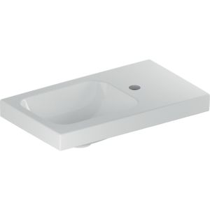 Geberit iCon light lave-mains 501833002 53x31cm, trou pour robinet à gauche, sans trop-plein, avec blanc , match2 KeraTect