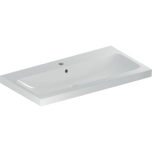 Geberit iCon light vasque 501836001 90x48cm, trou robinet central, avec trop-plein, blanc