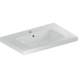 Geberit iCon light vasque 501839006 75x48cm, trou pour robinetterie central, sans trop-plein, avec blanc , match1 KeraTect