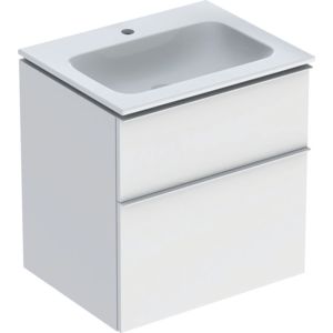 Geberit iCon Möbel-Waschtischset 502331013 60x63x48cm, weiß/KeraTect, weiß matt, Griff weiß matt