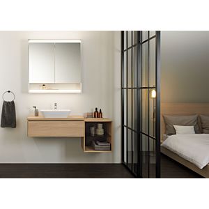 Geberit One armoire de toilette 505832001 75 x 90 x 15 cm,  aluminium anodisé, avec niche et ComfortLight, 2 portes