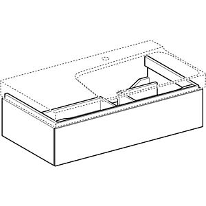 Geberit Xeno² Waschtisch-Unterschrank 500514431 88x22x46,2cm, mit Schublade, mit Ablagefläche, strukturiert/sculturagrau