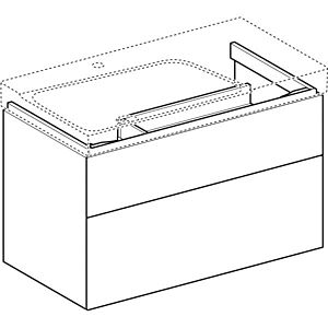 Geberit Xeno² Waschtisch-Unterschrank 500515431 88x53x46,2cm, mit 2 Schubladen, mit Ablagefläche, strukturiert/sculturagrau