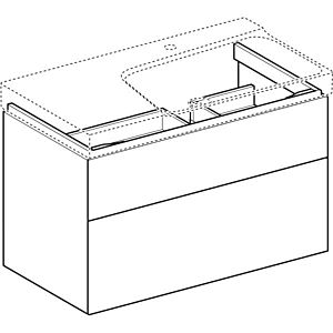 Geberit Xeno² Waschtisch-Unterschrank 500516011 88x53x46,2cm, mit 2 Schubladen, mit Ablagefläche, hochglänzend/weiß