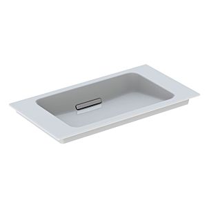 Geberit One furniture washbasin 500391011 75x13x40cm, without tap hole, overflow covered, white Keratect / chrome-plated cover
