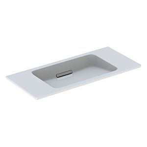 Geberit One washstand 500390012 90x13x40cm, without tap hole, overflow covered, white Keratect / chrome brushed cover