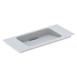 Geberit One furniture washbasin 500395012 90x13x40cm, without tap hole, overflow covered, white Keratect / chrome brushed cover
