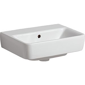 Geberit Renova Plan Handwaschbecken 501626001 45x34cm, ohne Hahnloch, mit Überlauf, weiß