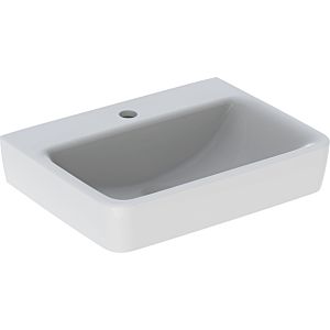 Geberit Renova Plan Handwaschbecken 501629001 50x38cm, Hahnloch mittig, ohne Überlauf, weiß
