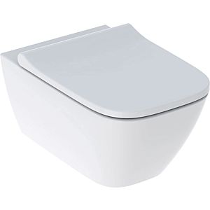 Geberit Smyle Square Set wall-mounted washdown toilet with toilet seat antibacterial 500683002 rimless, white