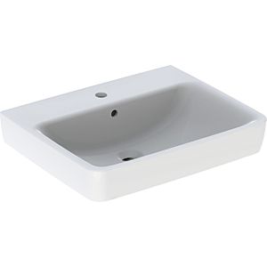 Geberit Renova Plan lavabo 501636008 60x48cm, trou pour robinet central, avec trop-plein, blanc KeraTect