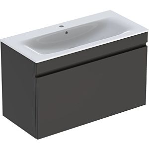 Geberit Renova Plan meuble vasque 501917JK8 100x62,2x48cm, corps / façade lave mat / vasque blanc / KeraTect
