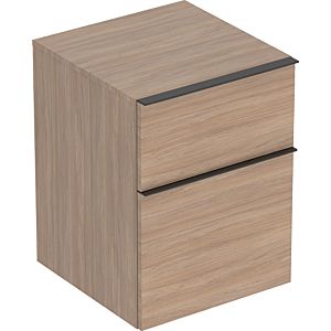 Geberit iCon side cabinet 502315JH1 45x60x47.6cm, 2 drawers, oak / handle lava matt