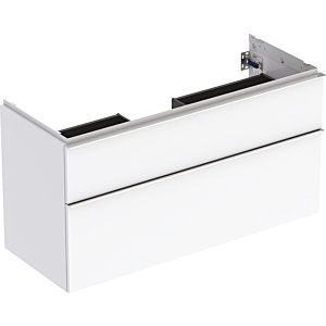 Geberit iCon vanity unit 502306012 118.4x61.5x47.6cm, 2 drawers, white / lacquered high-gloss / handle chrome-plated