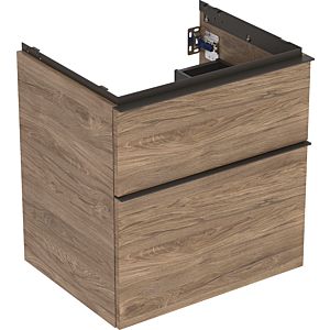 Geberit iCon vanity unit 502303JR1 59.2x61.5x47.6cm, 2 drawers, walnut / handle lava matt