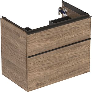 Geberit iCon vanity unit 502304JR1 74x61.5x47.6cm, 2 drawers, walnut / handle lava matt