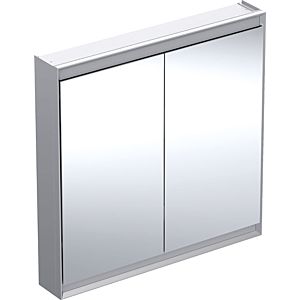 Geberit One mirror cabinet 505813001 90 x 90 x 15cm, anodised aluminium, with ComfortLight, 801 doors