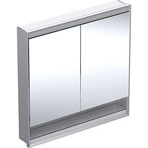 Geberit One armoire à glace 505823001 90 x 90 x 15 cm, aluminium anodisé, avec niche et ComfortLight, portes 801