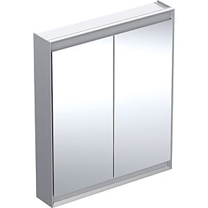 Geberit One mirror cabinet 505812001 75 x 90 x 15 cm, anodised aluminium, with ComfortLight, 801 doors