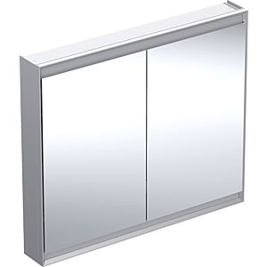 Geberit One Spiegelschrank 505814001 105 x 90 x 15 cm, Aluminium eloxiert, mit ComfortLight, 2 Türen