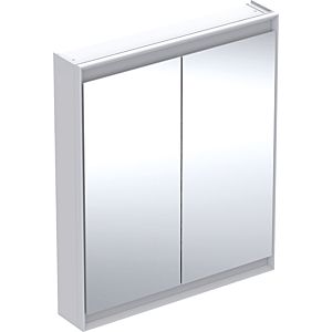Geberit One Spiegelschrank 505812002 75 x 90 x 15 cm, weiß/Aluminium pulverbeschichtet, mit ComfortLight, 2 Türen